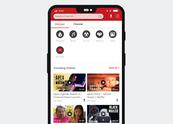 AnyUTube su dispositivo mobile