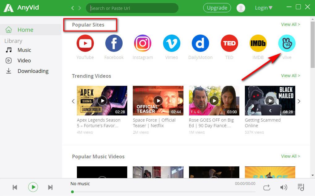 Find VLive in Popular Sites