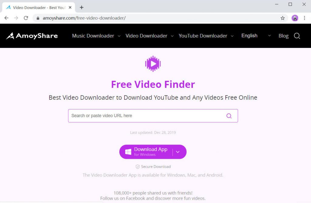 AmoyShare Бесплатный видео Finder