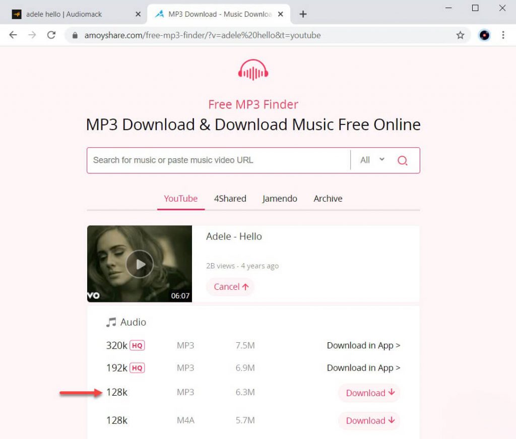 Baixar MP3 Audiomack grátis em AnyMusic