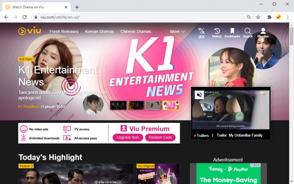 Korean drama website - Viu
