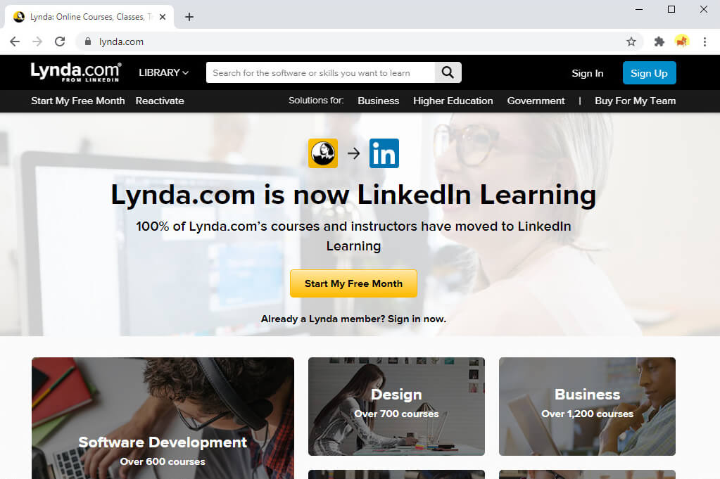 Websites wie Coursera - Lynda.com