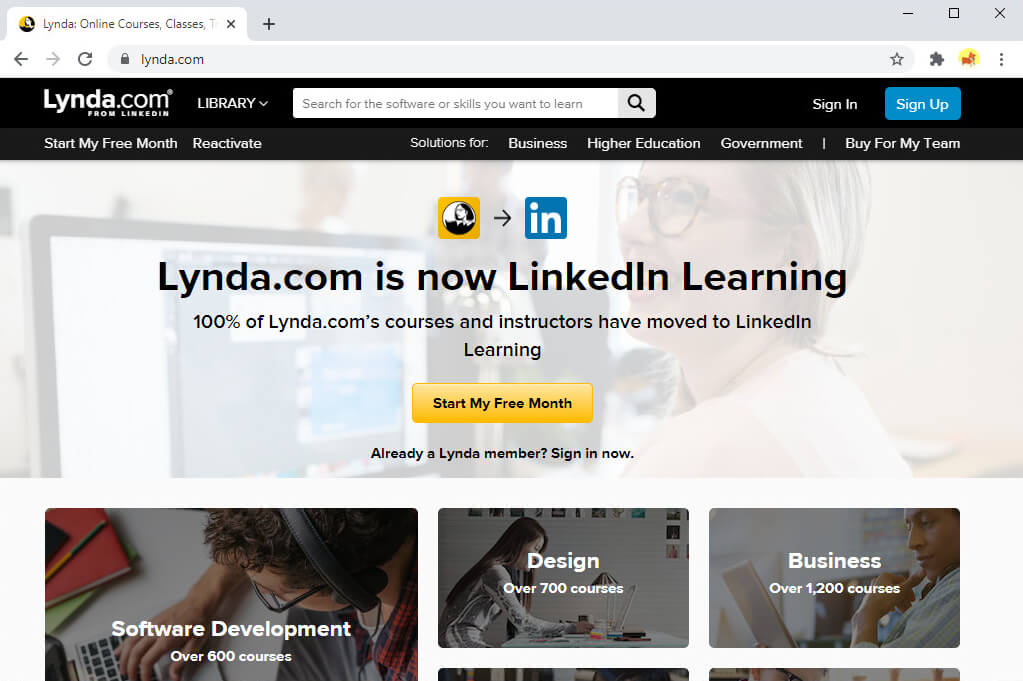 Sites como o Coursera - Lynda.com