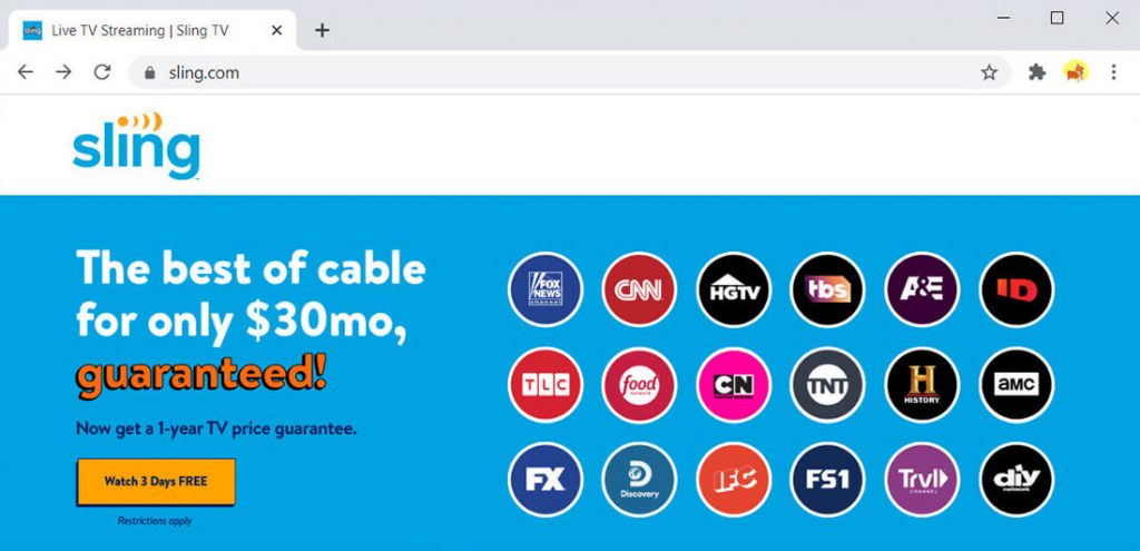 Sling TV - Alternative à Hulu