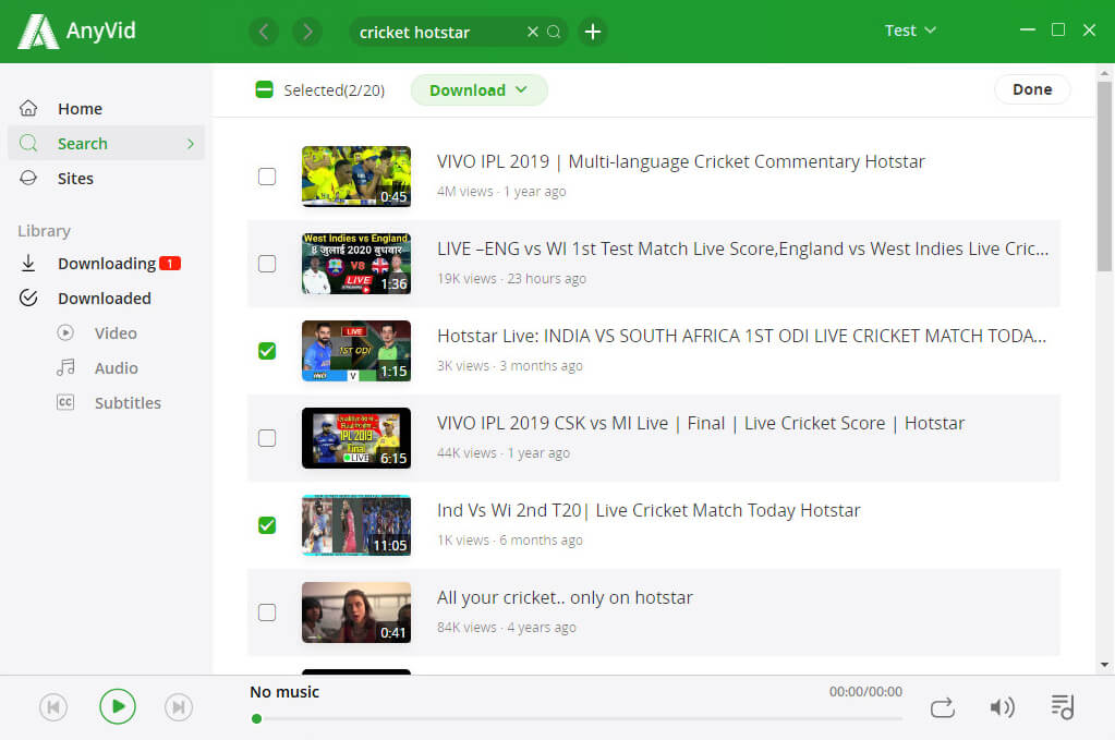 Batch download Hotstar videos on AnyVid