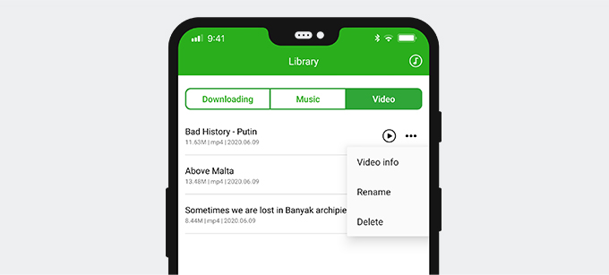 Manage the downloaded videos on AnyVid
