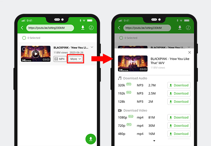 Télécharger la vidéo intégrée sur Android