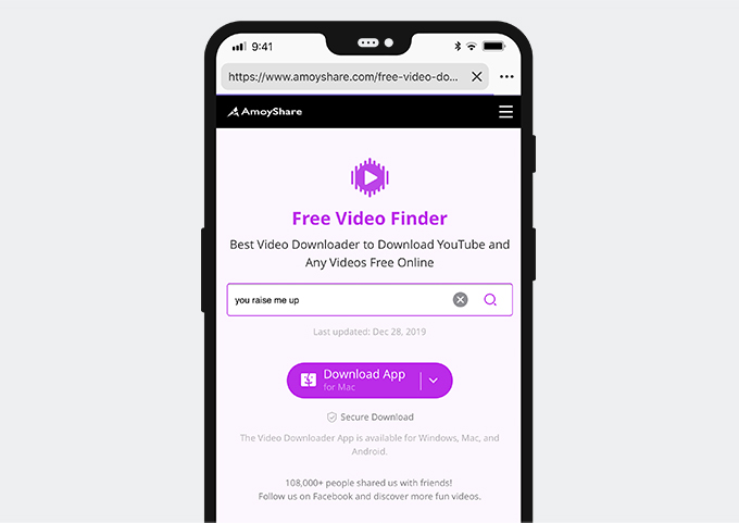 AmoyShare 무료 비디오 파인더에서 검색 키워드