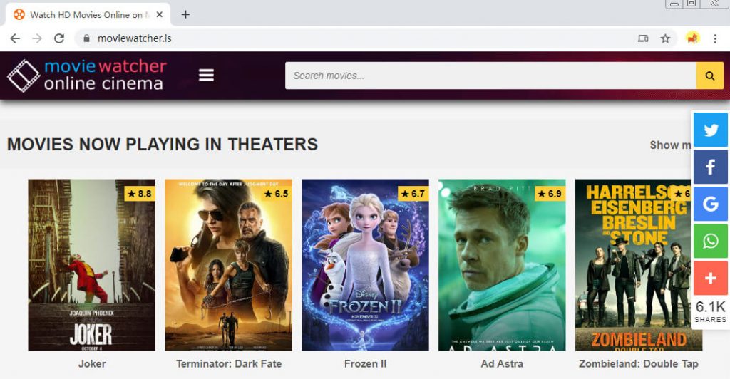 FMoviesのようなサイト-Moviewatcher