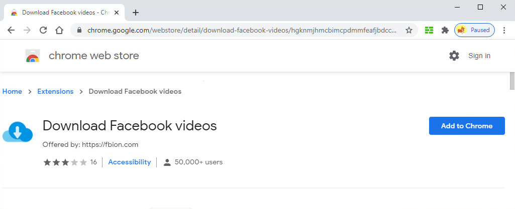 Facebook-Videos herunterladen (Erweiterung)