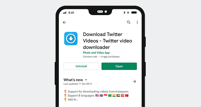 تطبيق Twitter video downloader لنظام Android - تنزيل مقاطع فيديو Twitter