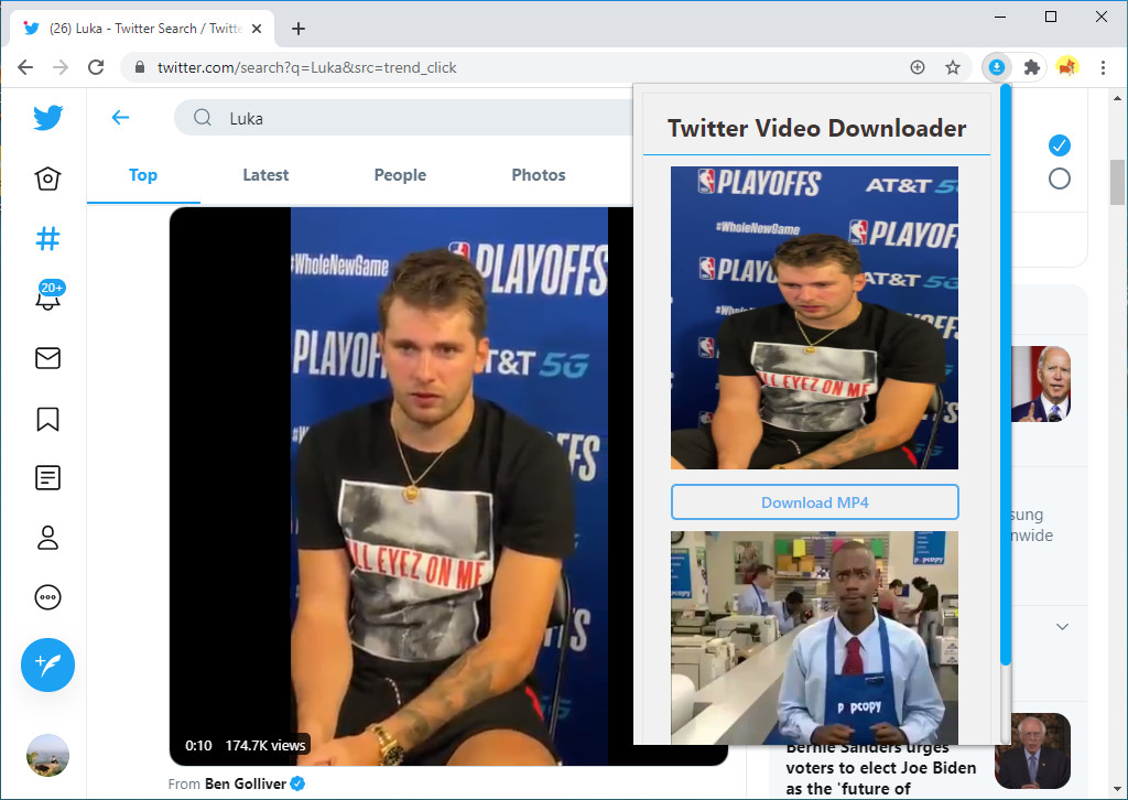  Parse the Twitter video with Twitter video downloader chrome