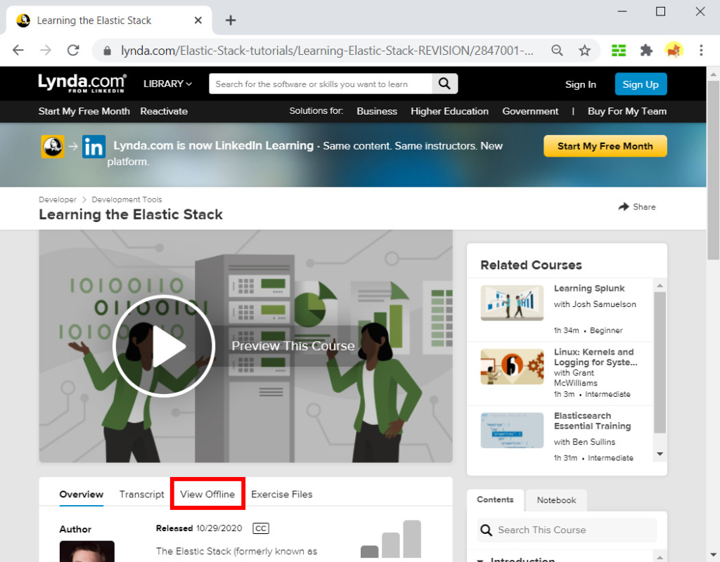 Scarica dal sito Web di Lynda