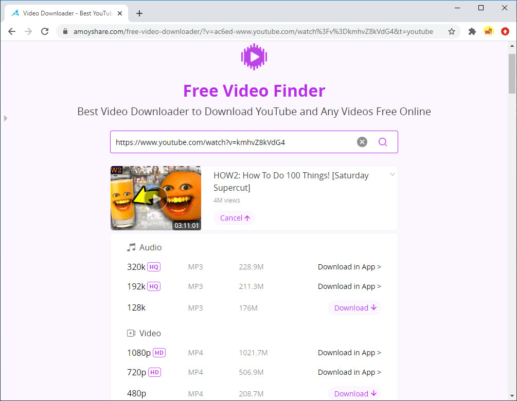 AmoyShare Free Video Finder