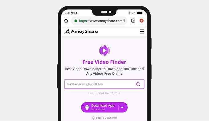 AmoyShare Free VideoFinderにアクセスしてください