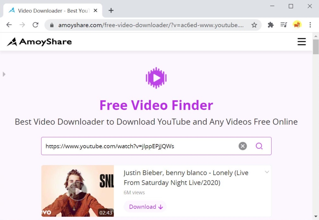 AmoyShare Бесплатный видео Finder