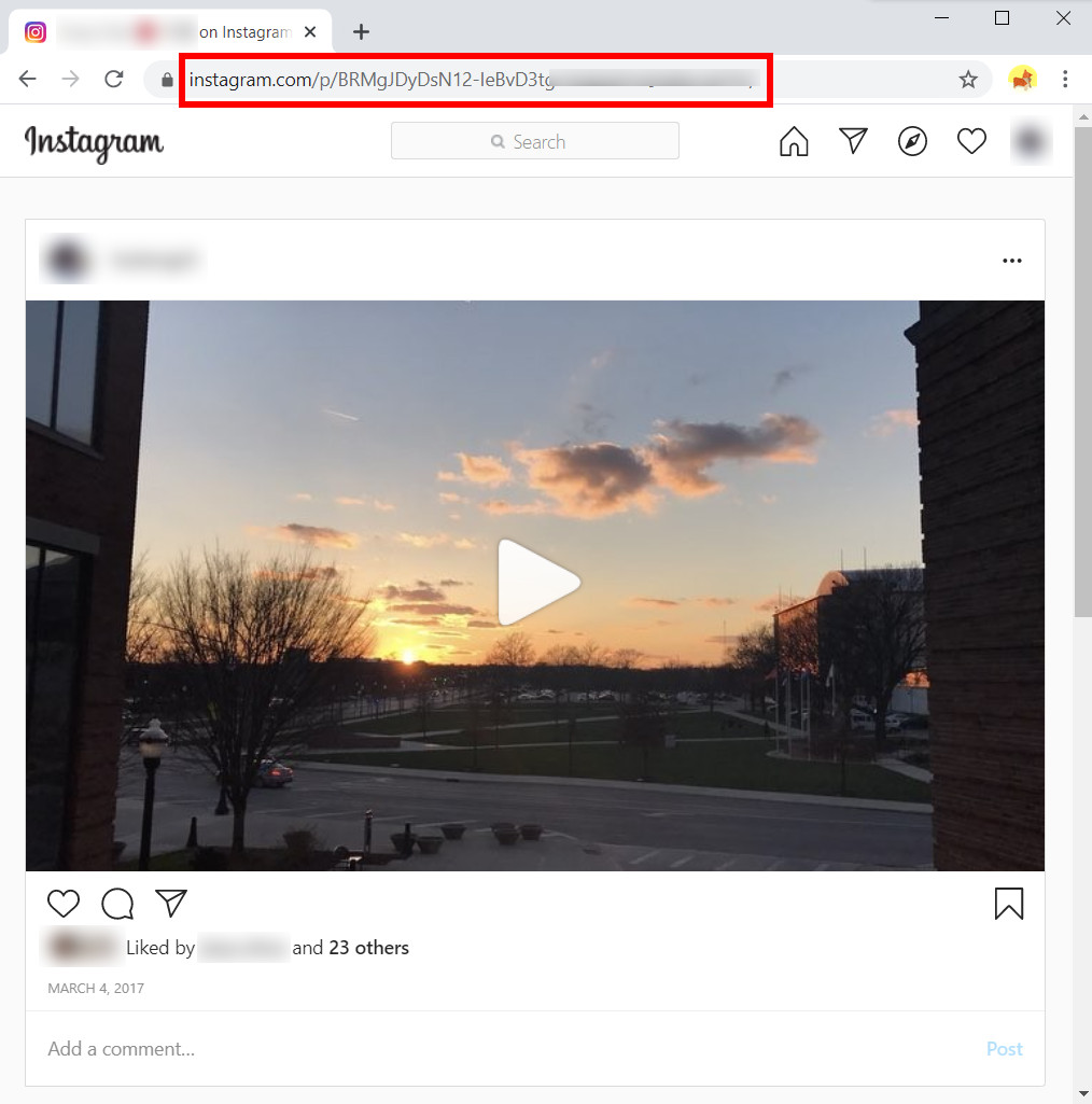 Copy the private Instagram video address