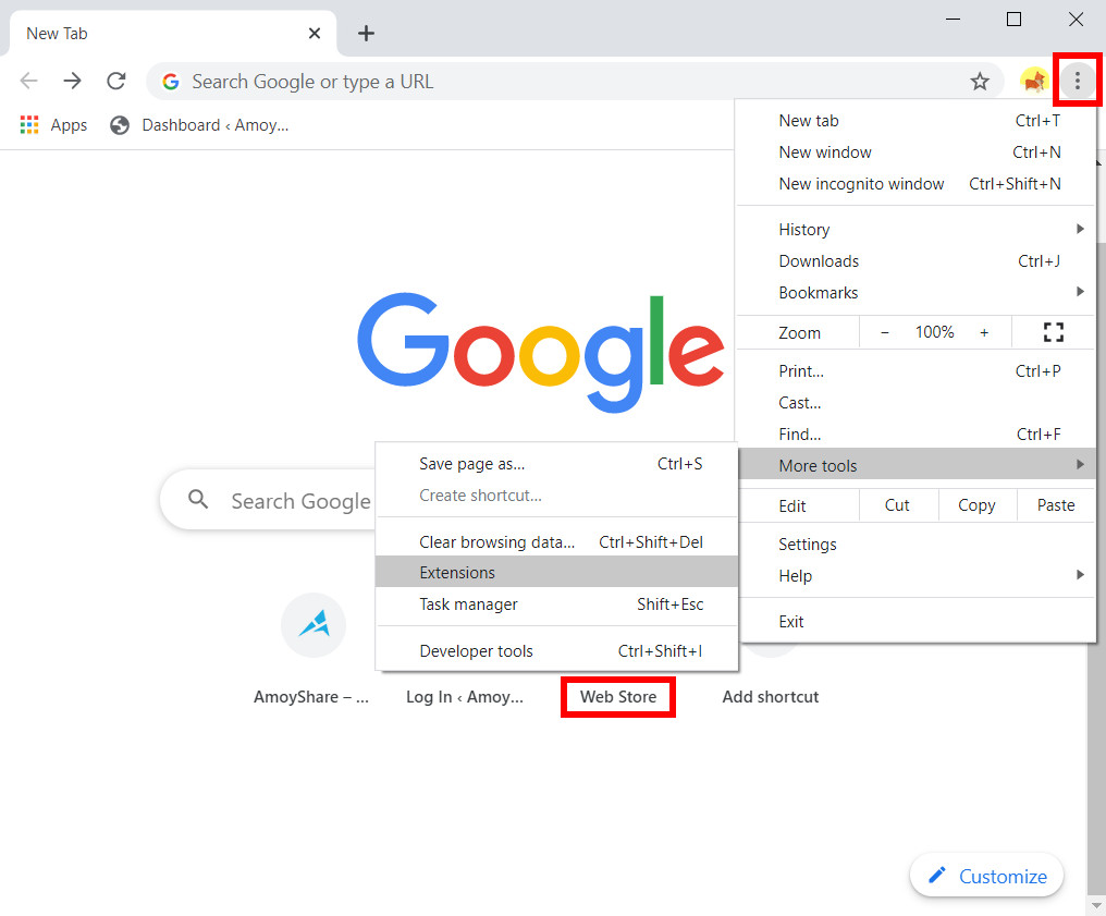 ابحث عن متجر Chrome الإلكتروني