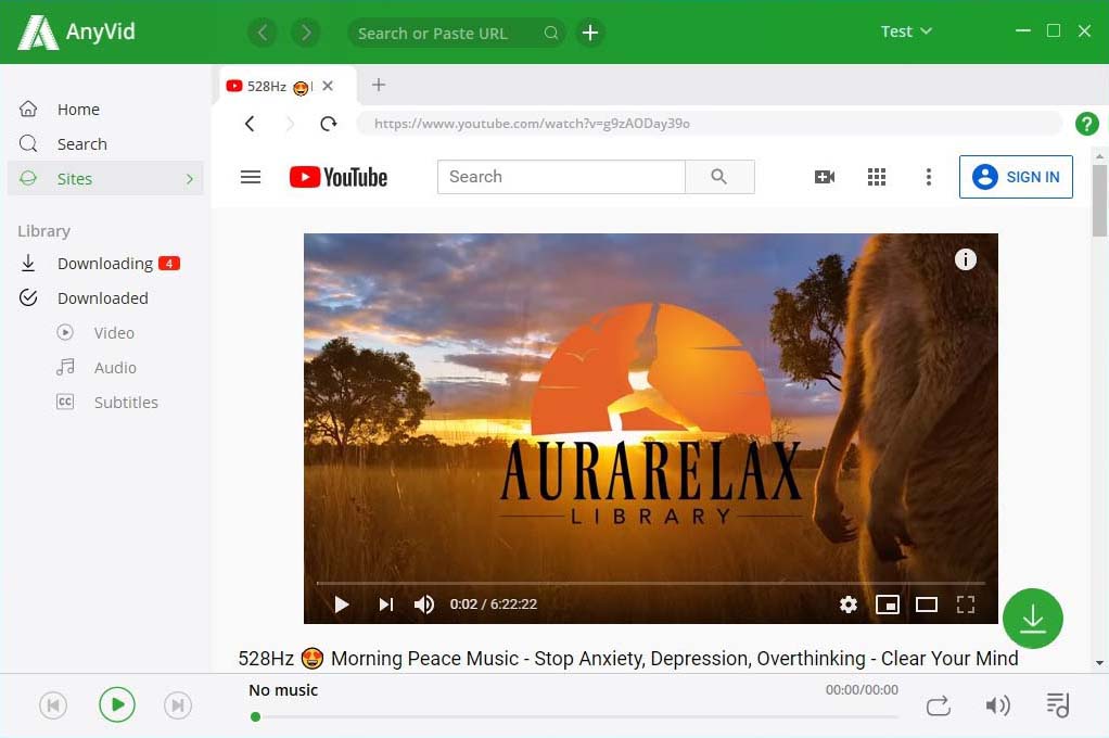 Scegli il video e premi il pulsante verde di download