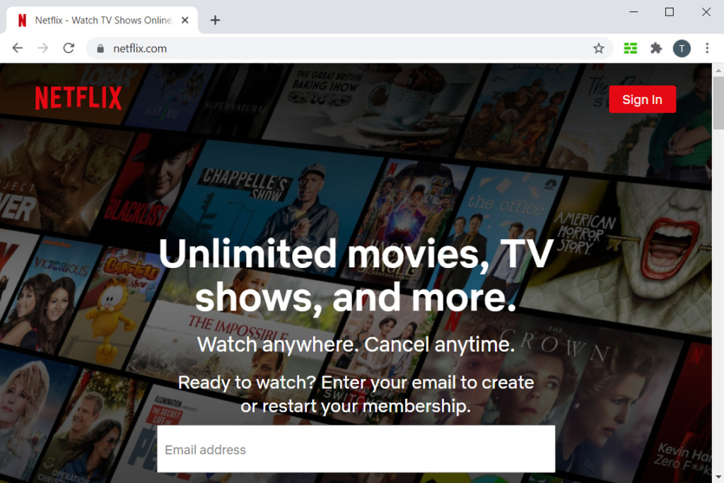 Netflix website