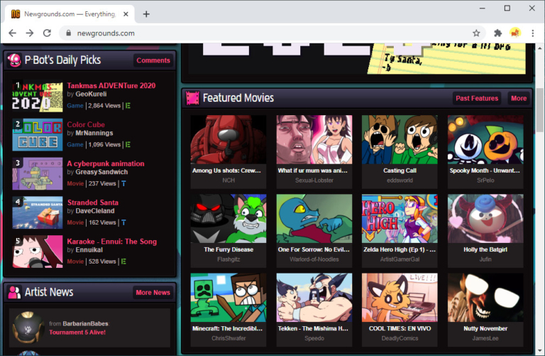素晴らしいダウンローダーでNewgroundsビデオをダウンロードする