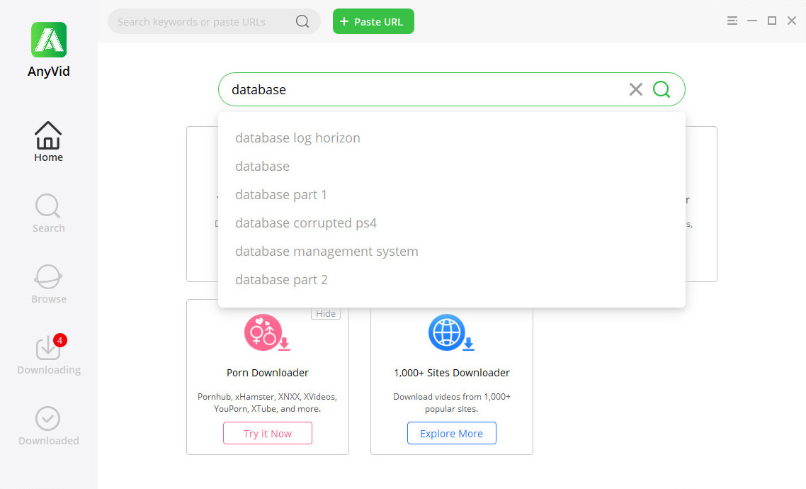 AnyVidでUdemyコースを検索する