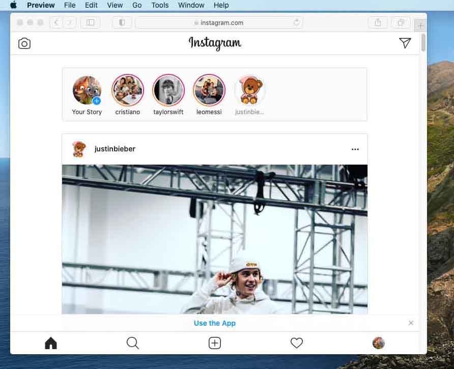 انشر Instagram من Mac