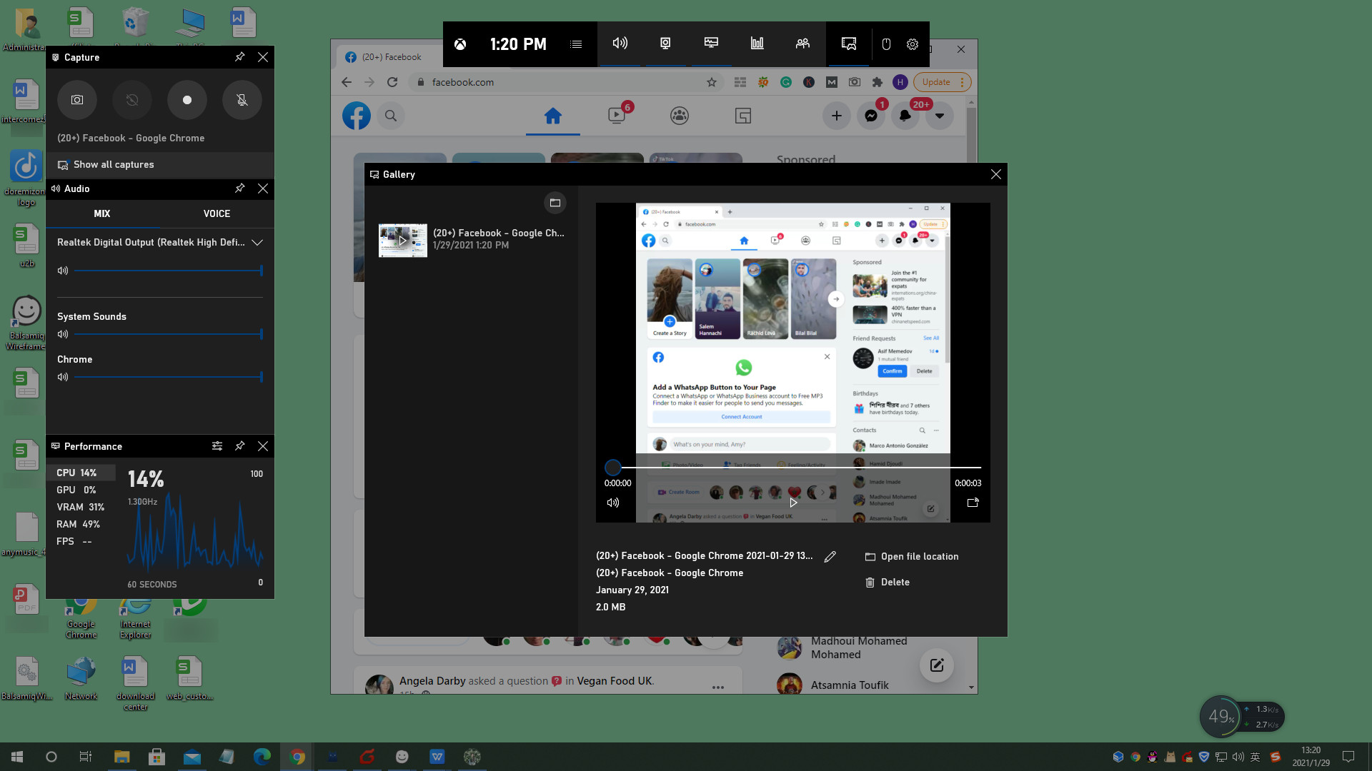 Enregistrer une vidéo Facebook sur Windows