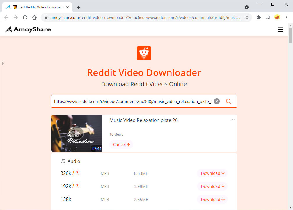 Descargar video de Reddit a MP3
