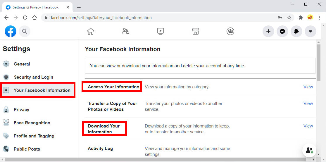 Your Facebook Information