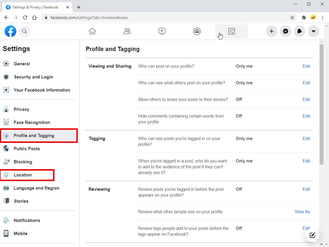Hide Facebook profile