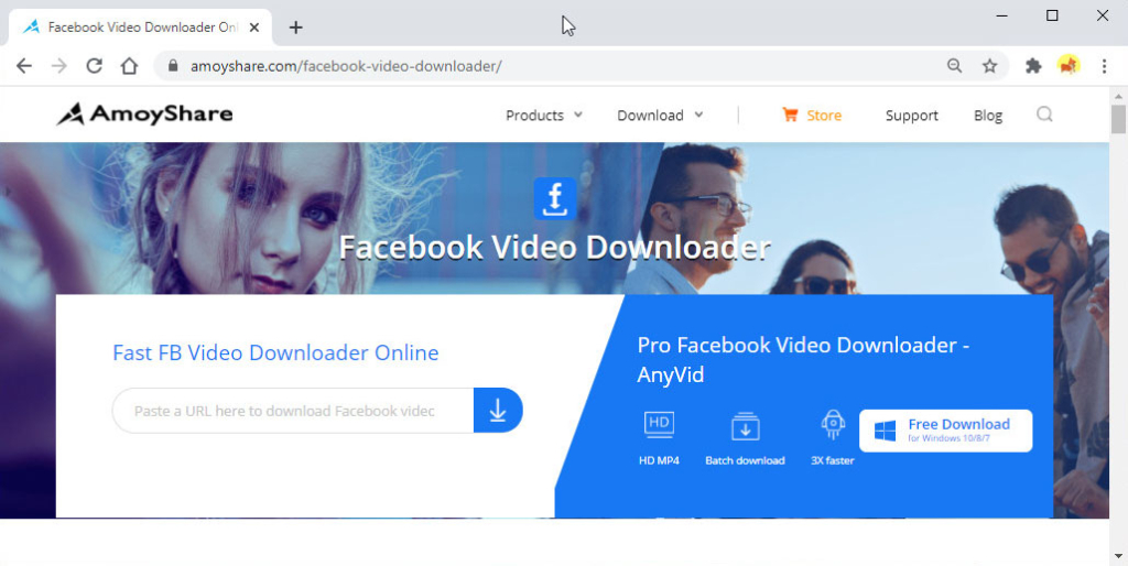 Downloader de vídeos do Facebook AmoyShare