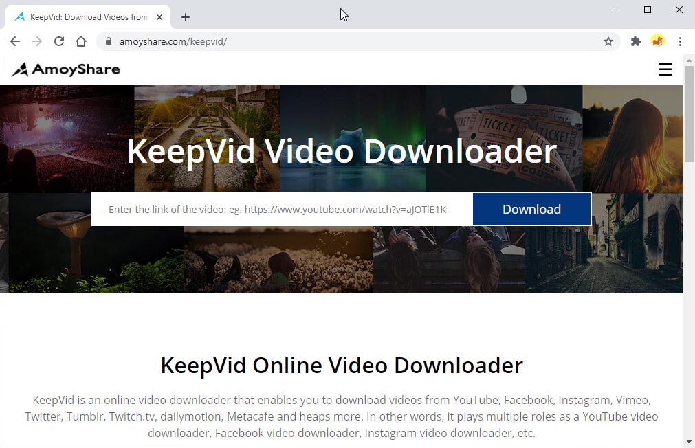 KeepVid Online Video Downloader