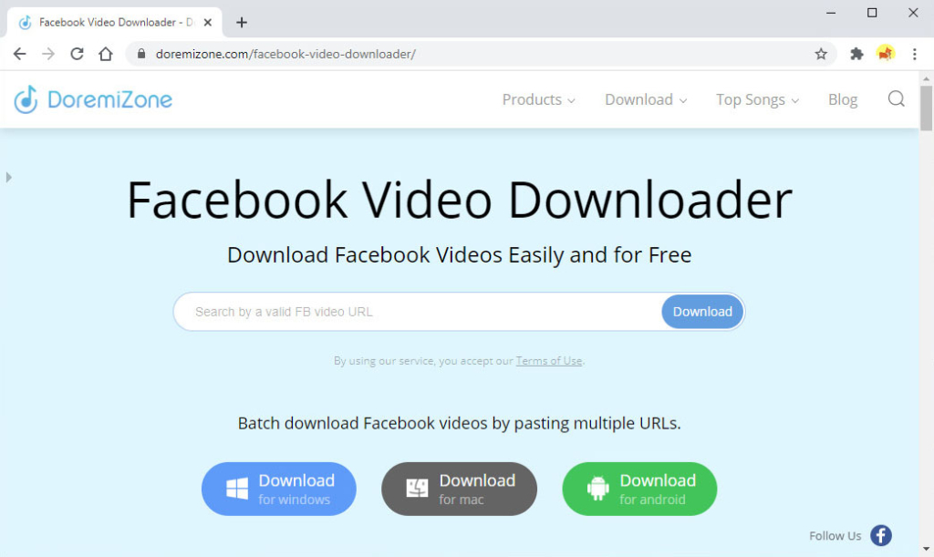 DomireZone Facebook Video to MP4 Converter en línea