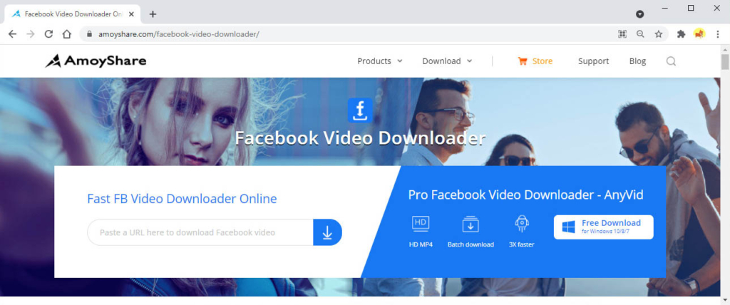 El mejor descargador de videos de Facebook en línea - Amoyshare