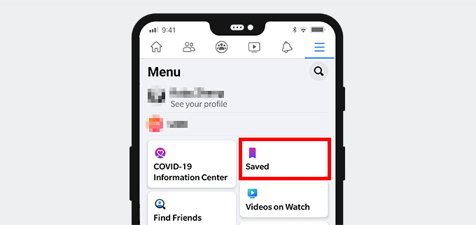 Find Facebook saved posts on your phone