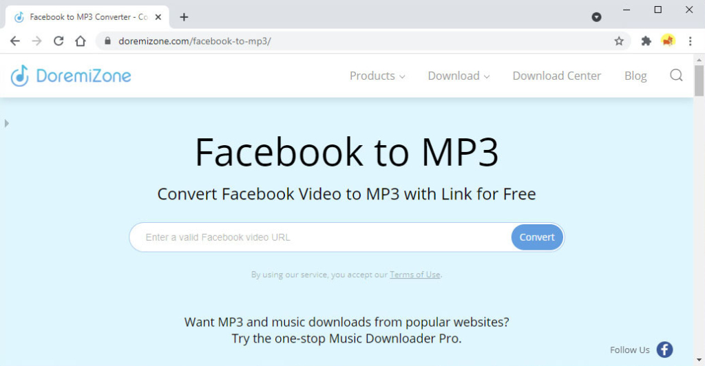 Convertisseur Facebook vers MP3 DoremiZone