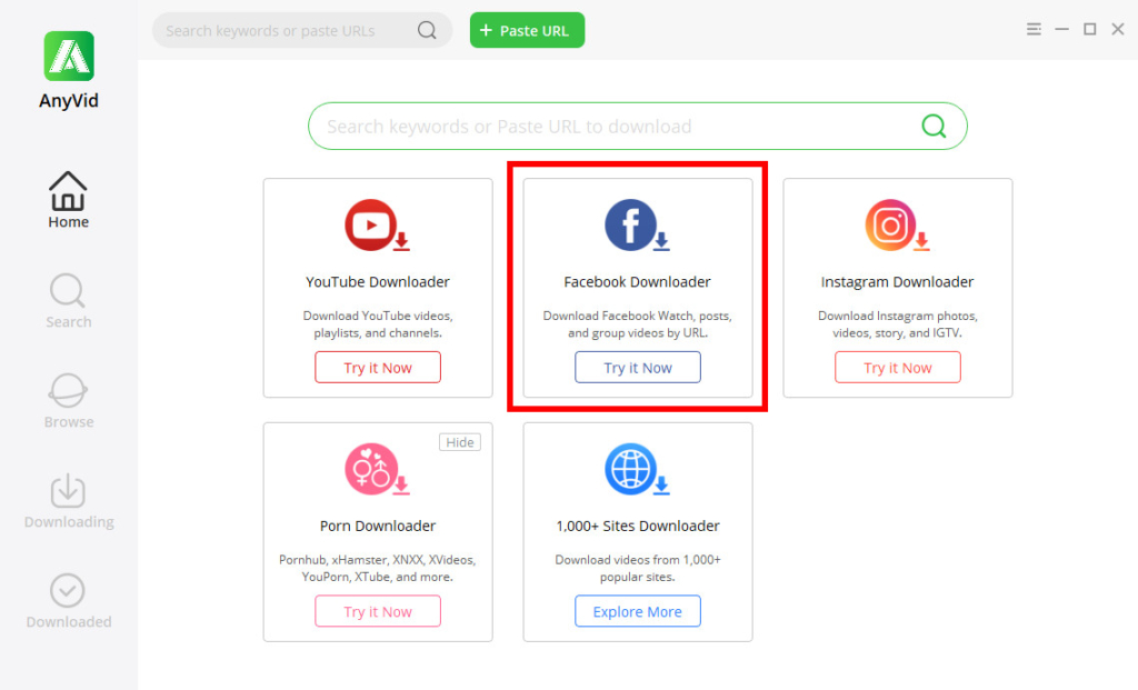 Best Facebook video downloader - AnyVid