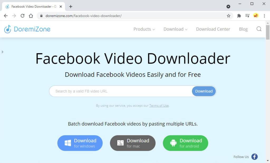 Descargador de videos de Facebook Doremi