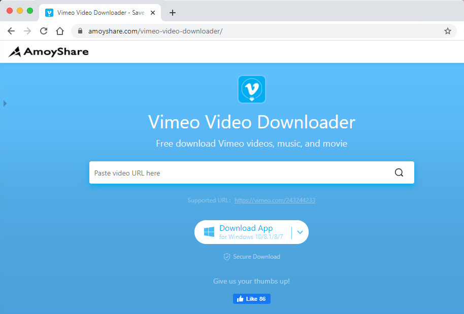 AmoyShare Vimeo ดาวน์โหลดวิดีโอ