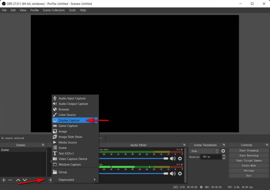 Add a source inside OBS Studio