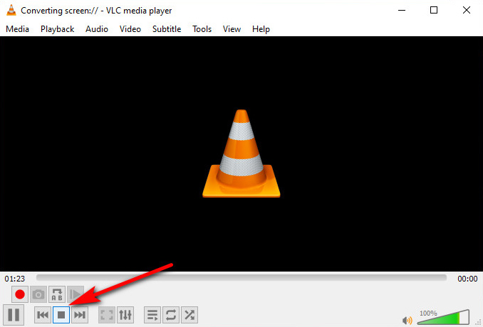 Arrêter l'enregistrement sur VLC