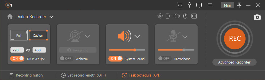 Set parameter to start recording