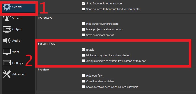 OBS basic settings