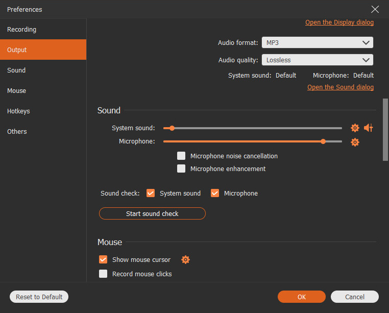 Modifier la qualité audio