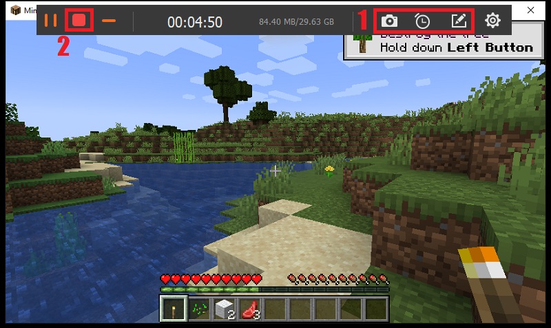  Save the recorded Minecraft gameplay