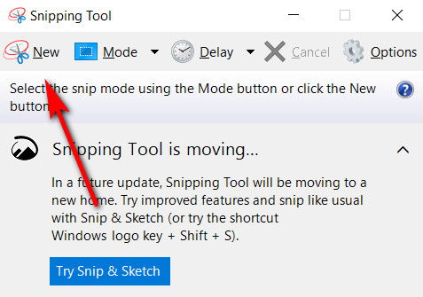 Screenshot on HP laptop by using Snipping Tool