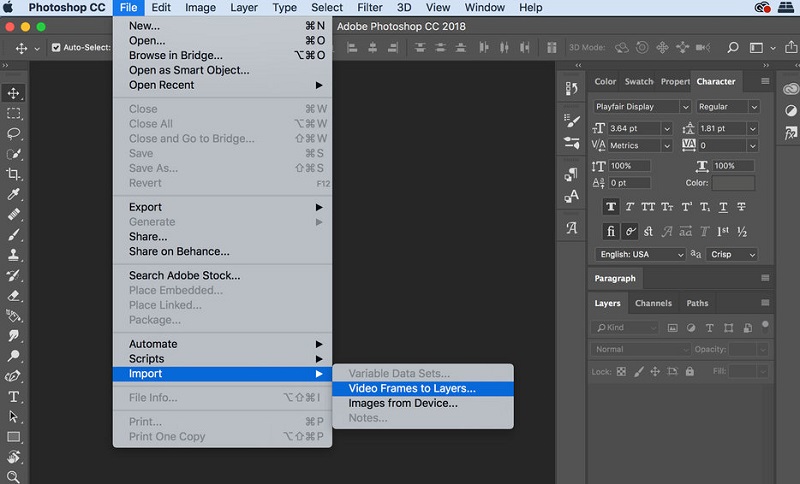 Crea una GIF da un video tramite Photoshop