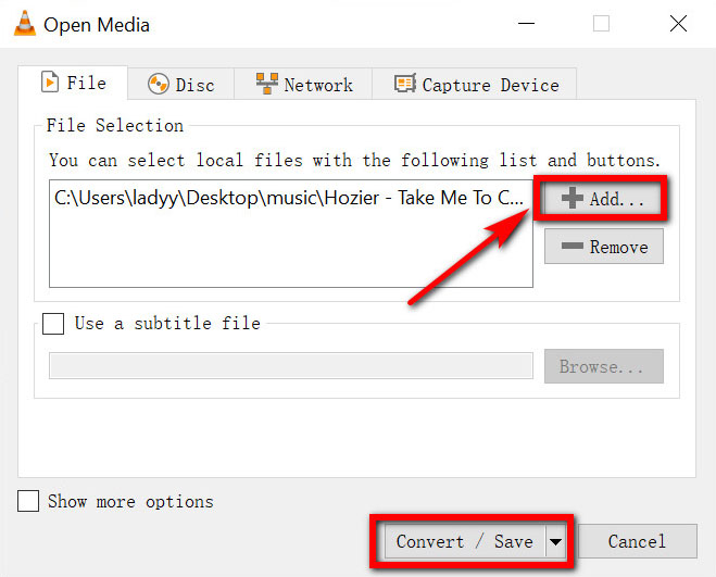 Convert WMA file to MP3 by VLC