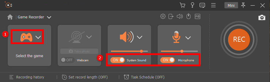 Setze das Tool in den Spielmodus